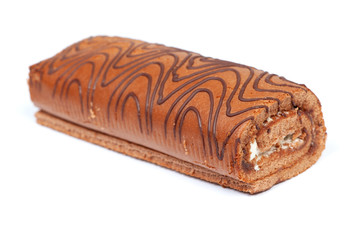Baked roll with cream filling