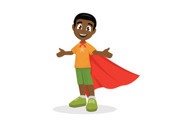 African Boy in Superhero costume.
