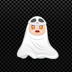 A vector illustration of ghost on halloween party night_Vector, Illustration