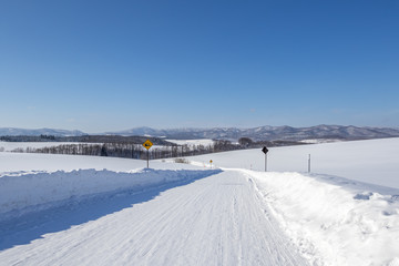 Fototapeta na wymiar 北海道の冬景色