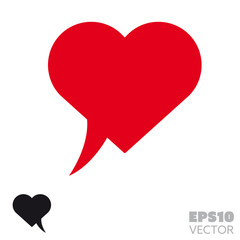 Love speech bubble symbol vector glyph icon
