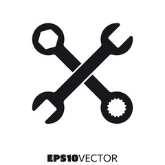 Crossed spanners vector glyph icon