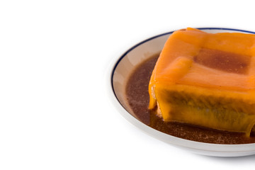 Typical Portuguese francesinha sandwich isolated on white background. Copy space