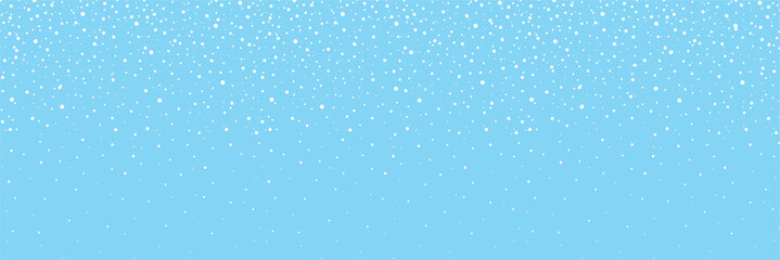 Seamless falling snow or snowflakes. Isolated on blue background - stock vector.