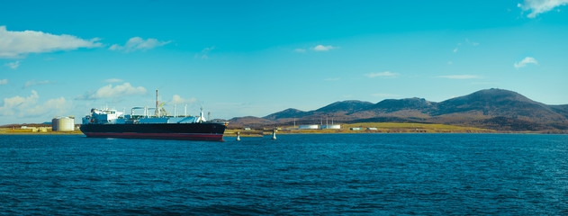 The tanker refueling with oil HDR
