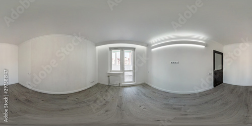 Empty White Room Without Furniture Full Seamless Spherical