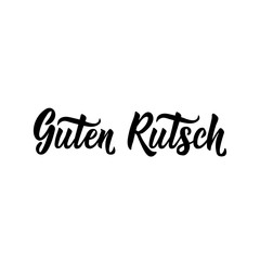 German text: Happy New Year. Lettering. Banner. calligraphy vector illustration. Guten Rutsch