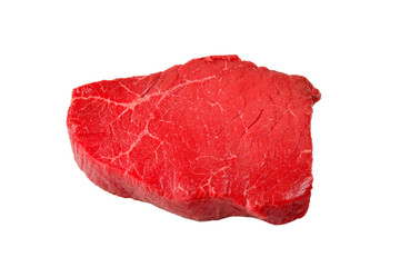 Beef steak isolated on white background.