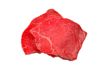 Beef steak isolated on white background.