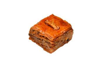 Tasty baklava isolated on white background.