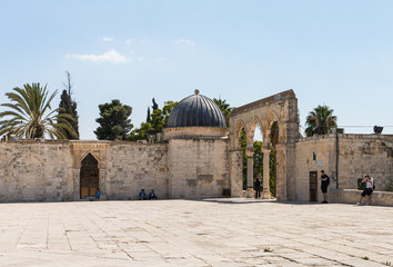 The territory of the interior of the Temple Mount in the Old City in Jerusalem, Israel