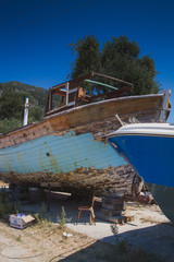 Fototapeta na wymiar Abandoned boats