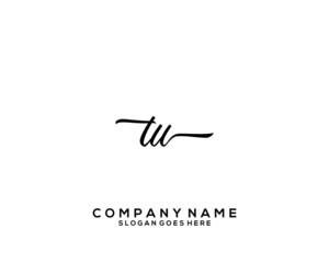 TU Initial handwriting logo template vector