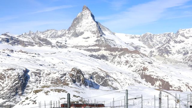 Panoramic  View of Matterhorn with Gornergrat railway,Switzerland