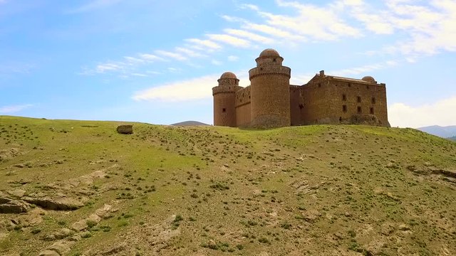 Aerial of Calahorra Castle, La Calahorra, province of Granada, Andalousia