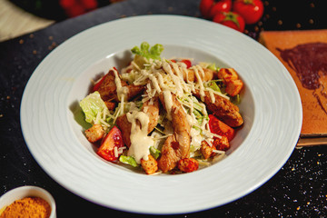 caesar salad with grated cheese