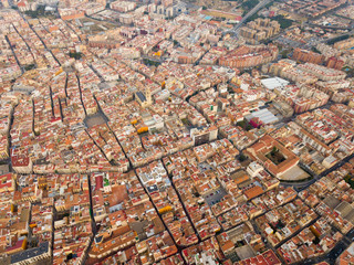 Aerial view of the roofs of the spanish city of Reus. Tarragona province. Catalonia. Spain