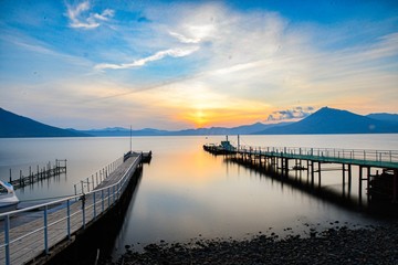 Fototapeta premium pier at sunset