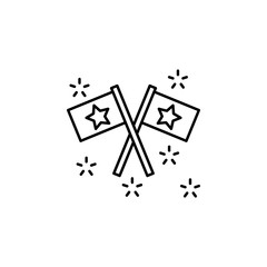 Flags, stars icon. Simple line, outline vector of winning for ui and ux, website
