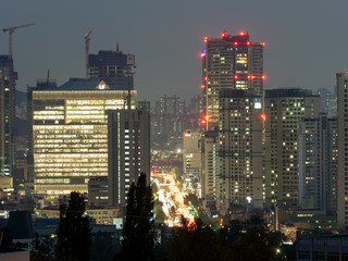 modern city at night in Seoul