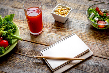 concept diet, slimming plan with vegetables mock up