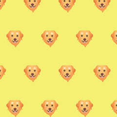 Labrador golden retriever dog pattern on pastel background..