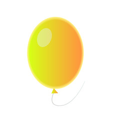 Vector realistic orange balloon with reflection. For advertizing and cards