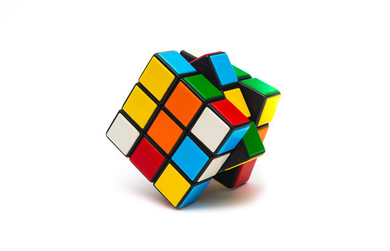 Rubiks cube on a white background