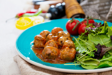 Traditional delicious couscous beef balls