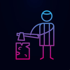 Lumberjack, adventure nolan icon. Simple thin line, outline vector of adventure icons for ui and ux, website or mobile application