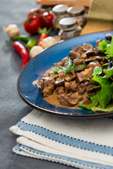 Beef kidneys with Madeira sauce