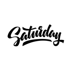 Saturday. Brush pen modern calligraphy. Vector illustration.