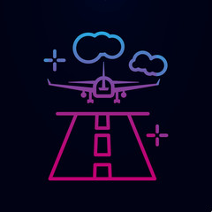 Runway, airplane, airport nolan icon. Simple thin line, outline vector of airport icons for ui and ux, website or mobile application