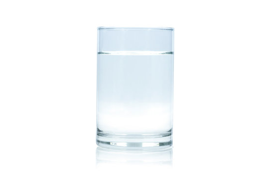 A glass of Drinking water isolated on white background with clipping path included.