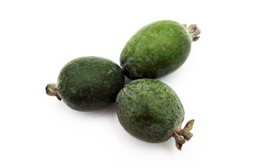feijoa lies on a white background close-up