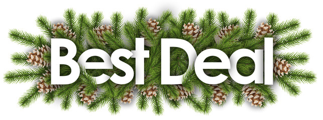 Best Deal in christmas background - pine branchs