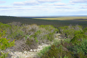 View of the Kalbarri National Park at Meanarra Hill in the Mid West region of Western Australia.