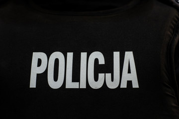 Patch police (Policja - Polish National Police) on flak jacket © Олександр Луценко