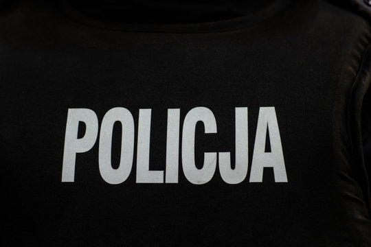 Patch police (Policja - Polish National Police) on flak jacket