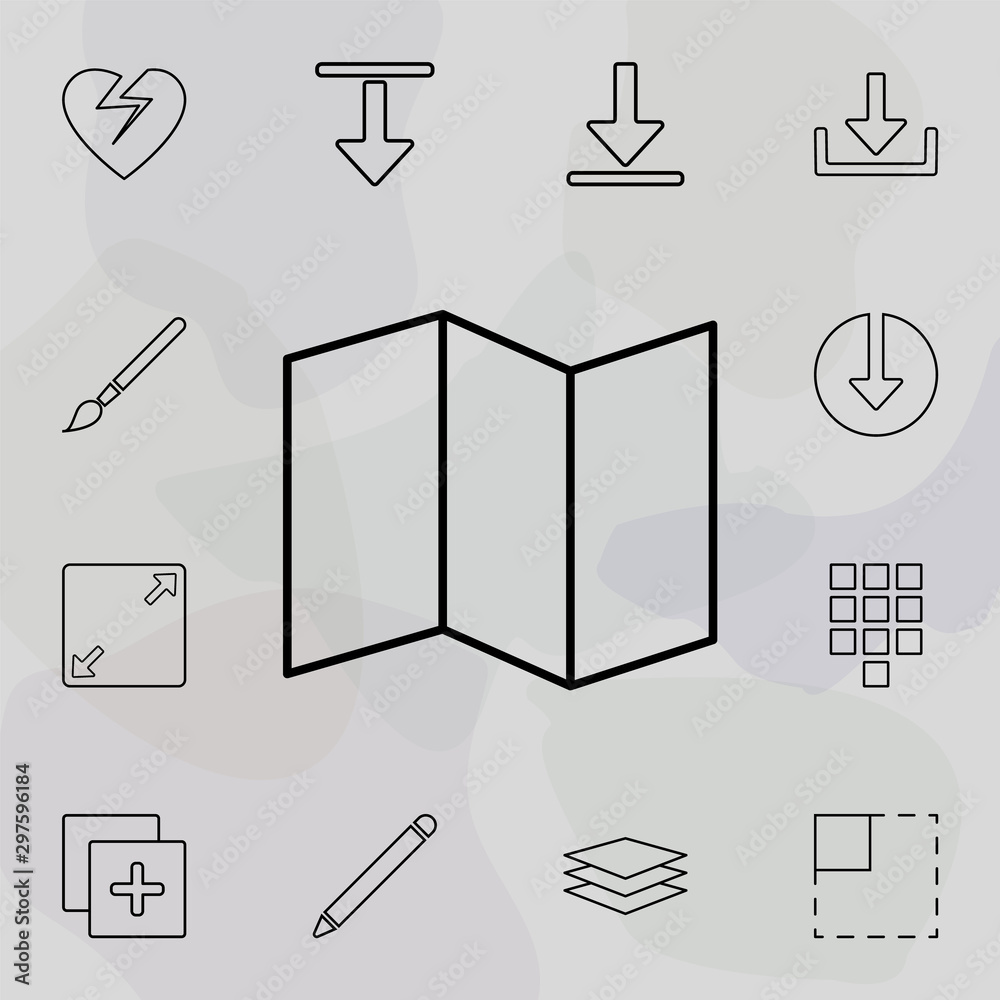 Poster uncovered paper icon. universal set of web for website design and development, app development