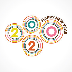 Illustration of greeting for new year 2020