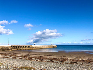 Ramsey Beach and breakwater, Isle of Man, British Isles