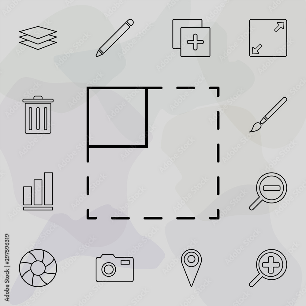Poster area selection mark icon. universal set of web for website design and development, app development