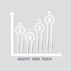 Fototapeta na wymiar Illustration of greeting for new year 2020