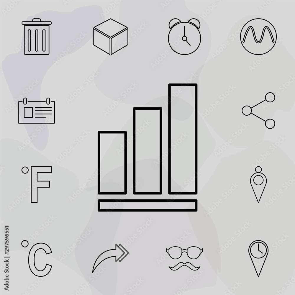 Poster growth chart icon. universal set of web for website design and development, app development