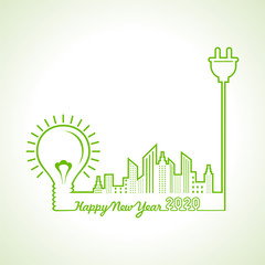 Illustration of greeting for new year 2020