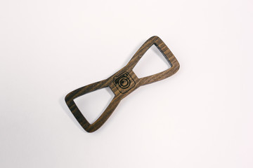 wooden butterfly on a white background. social network