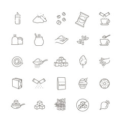 Sugar icon set in thin line style