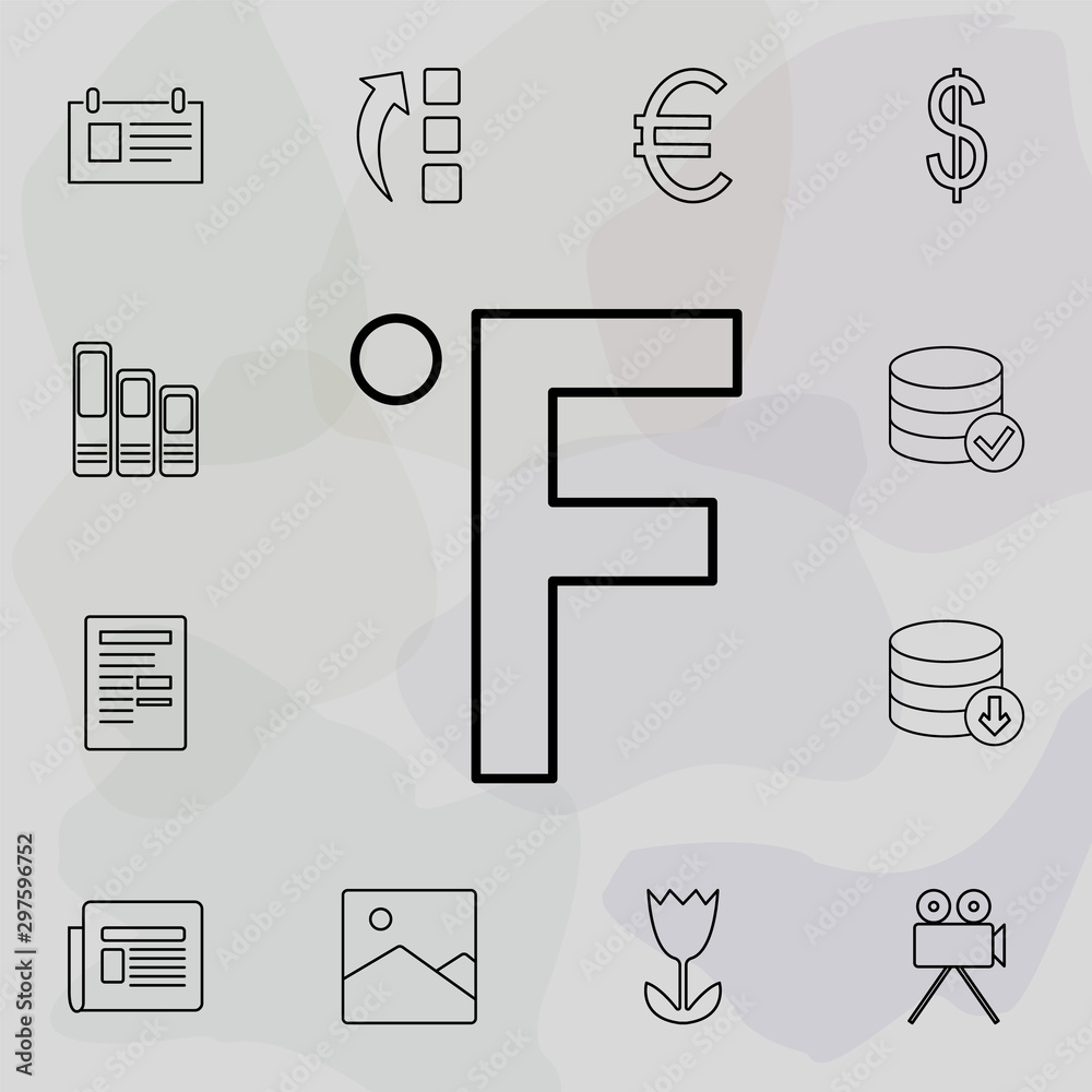 Poster fahrenheit sign icon. universal set of web for website design and development, app development