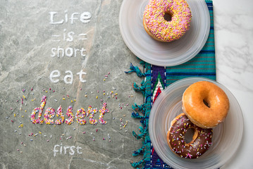 Dessert Donuts with Food Styling Typography